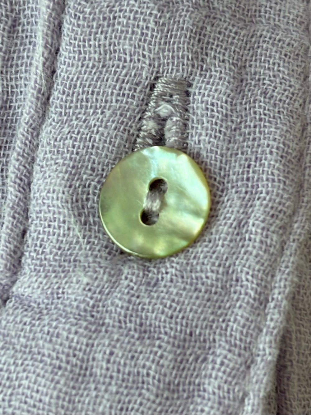 Magaschoni Soft Pastel Lavender Organic Cotton Gauze Shirt Dress XS Belted Midi - Picture 6 of 9